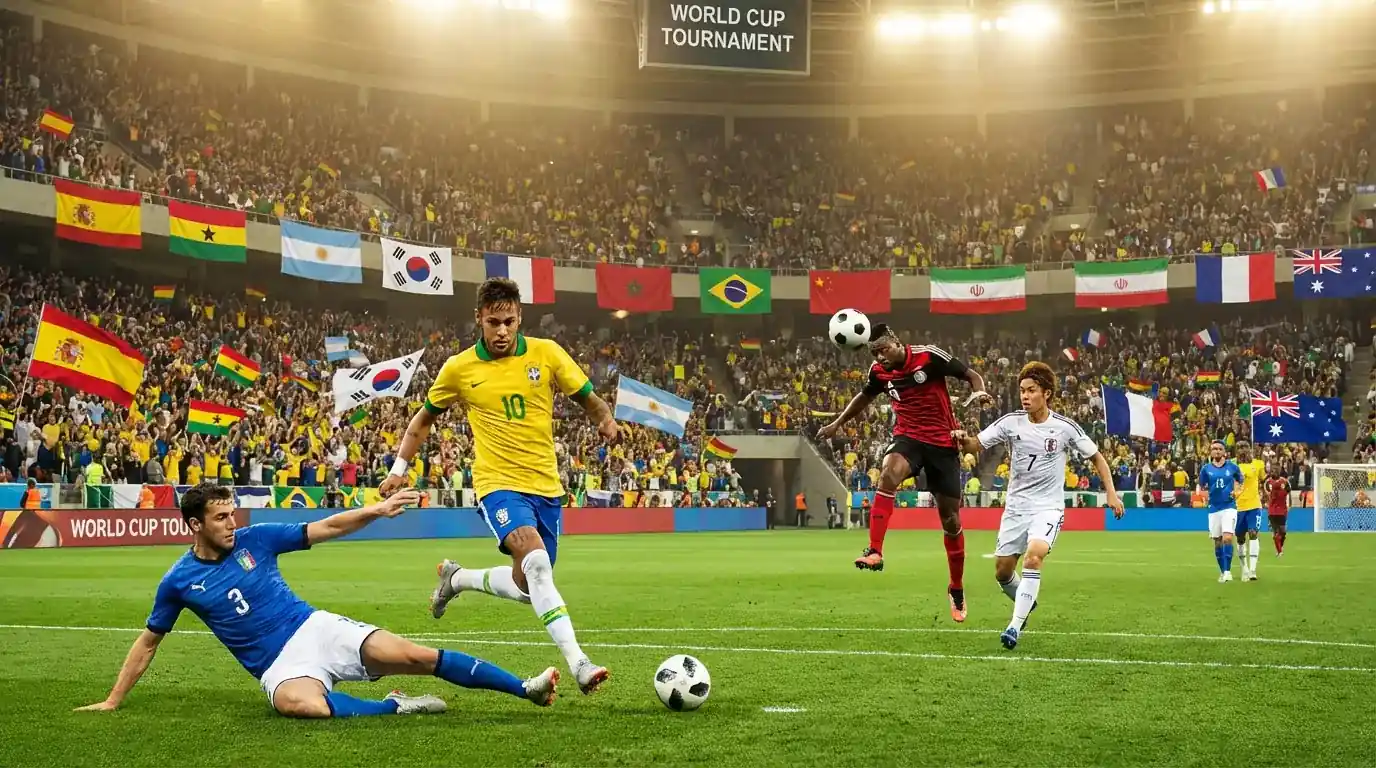 Nationalmannschaften aus verschiedenen Kontinenten bei der FIFA Weltmeisterschaft